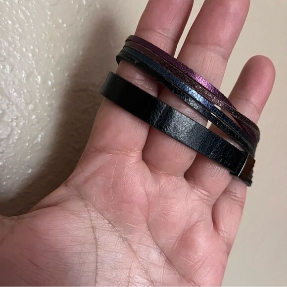 KEEP Collective Stella & Dot Double Wrap Adjustable Leather Bracelet - Picture 2 of 13